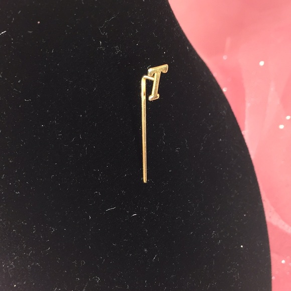 Gold Tone Stick Pin with the Initial T - Picture 2 of 2